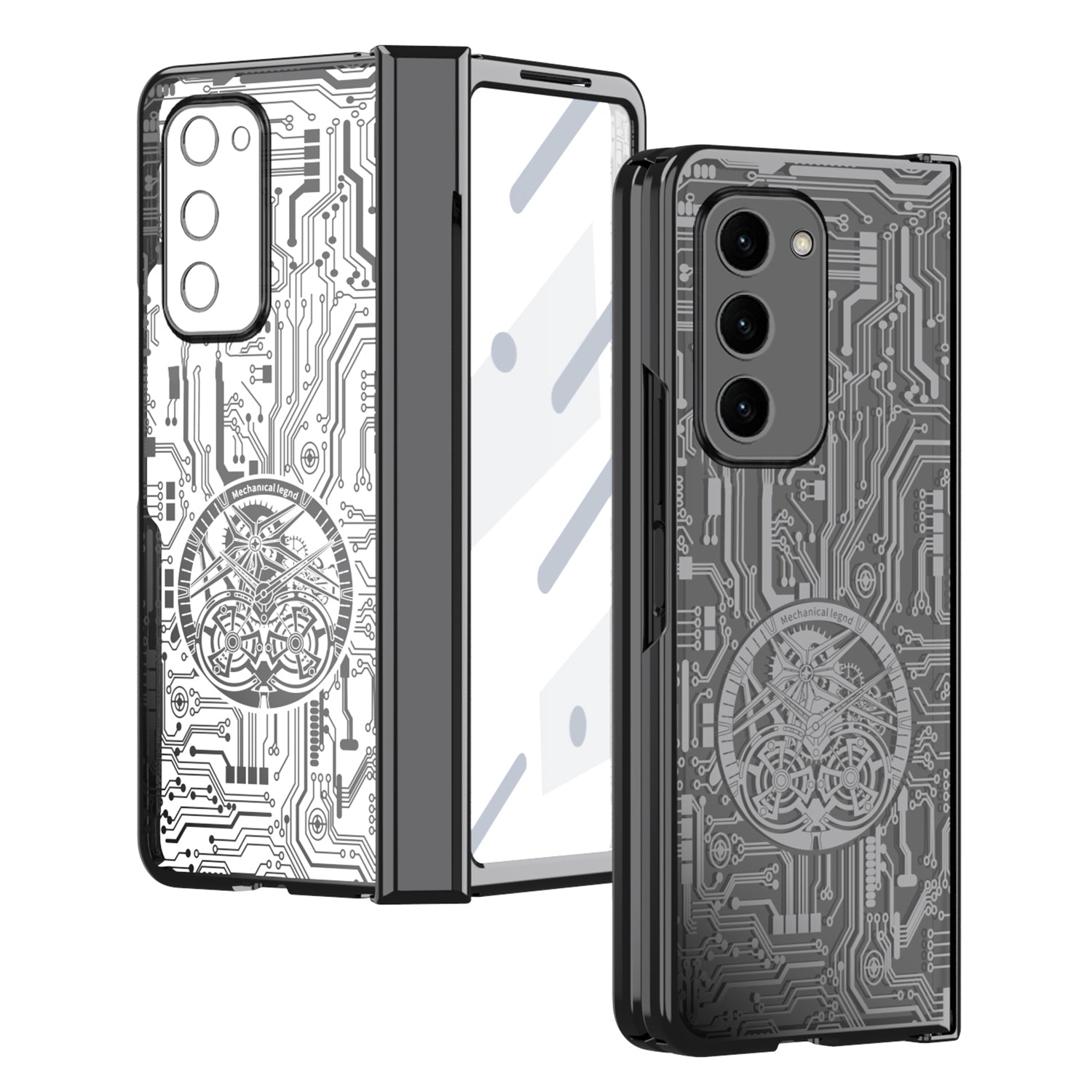 For Samsung Galaxy Z Fold2 5G Mechanical Legend Series Hinge Protection Phone Case Hard PC Electroplating Cover with Tempered Glass Film For Samsung Galaxy Z Fold2 5G Mechanical Legend Series Hinge Protection Phone Case Hard PC Electroplating Cover with Tempered Glass Film